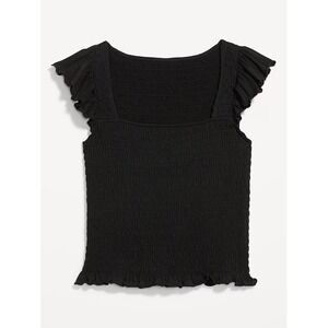 Old Navy Women's Flutter Sleeve Smocked Top - Black - Size Medium Tall